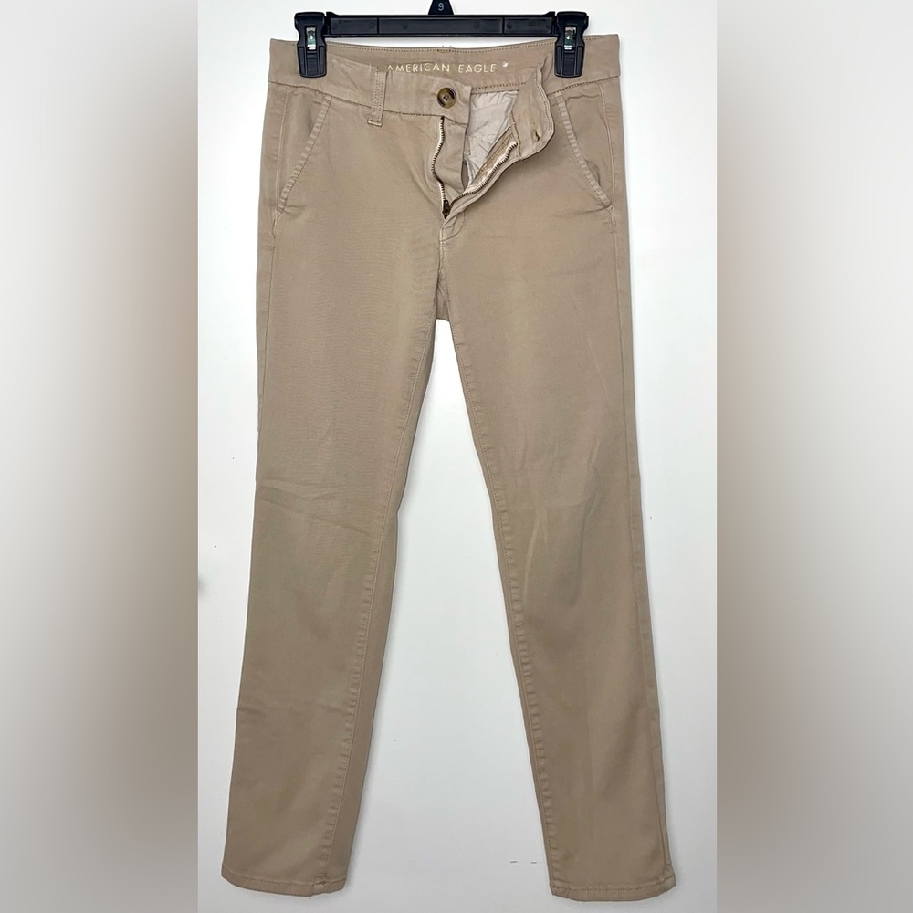 American Eagle Women’s Mid-Rise Beige Skinny Pants, Size 6